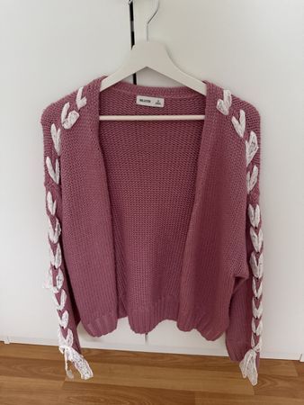 Hollister Strickjacke rosa mit Spitze - Grösse M