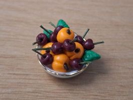 Aprikosen mit Kirschen Handgemacht, Auch für Maileg