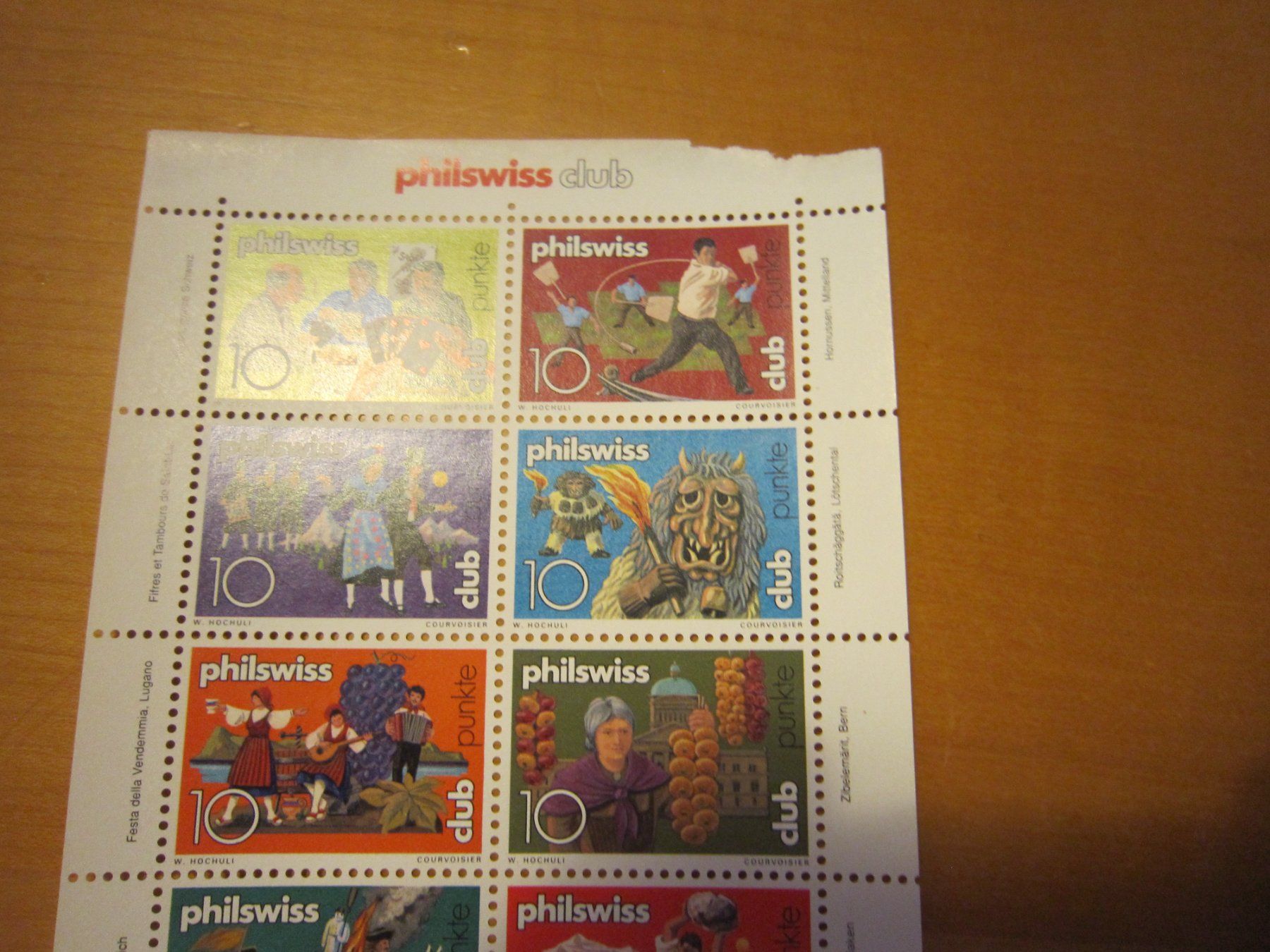 Tutti i francobolli: MK1 Philaswiss Büchlein mit ein Block – Usato da Gordola venduto da Polentaefung 1