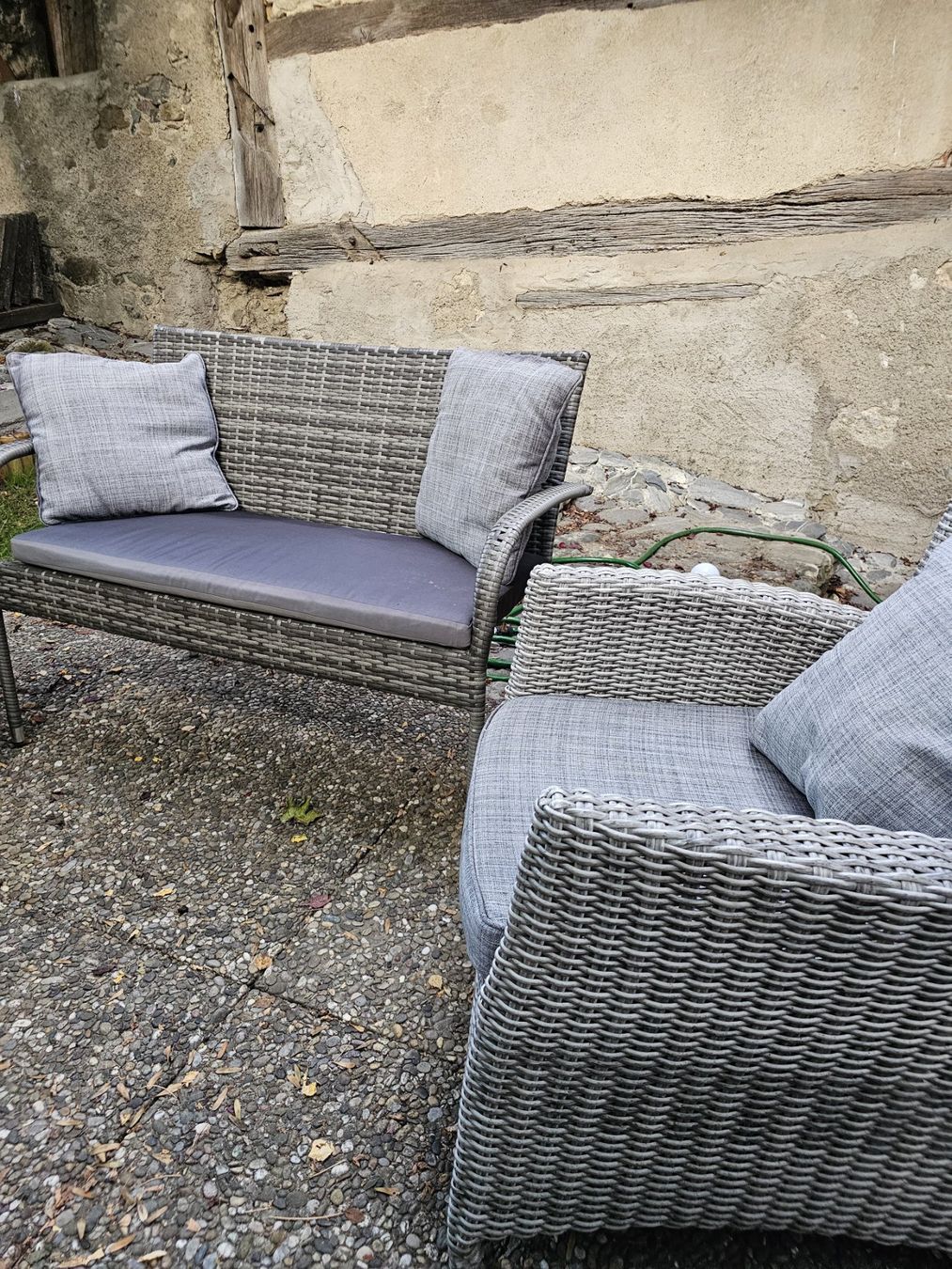 Sofas: Gartensitzgruppe in Rattan-Optik, 3-teilig – D'occasion à Dörflingen par mmi_wm9w 2