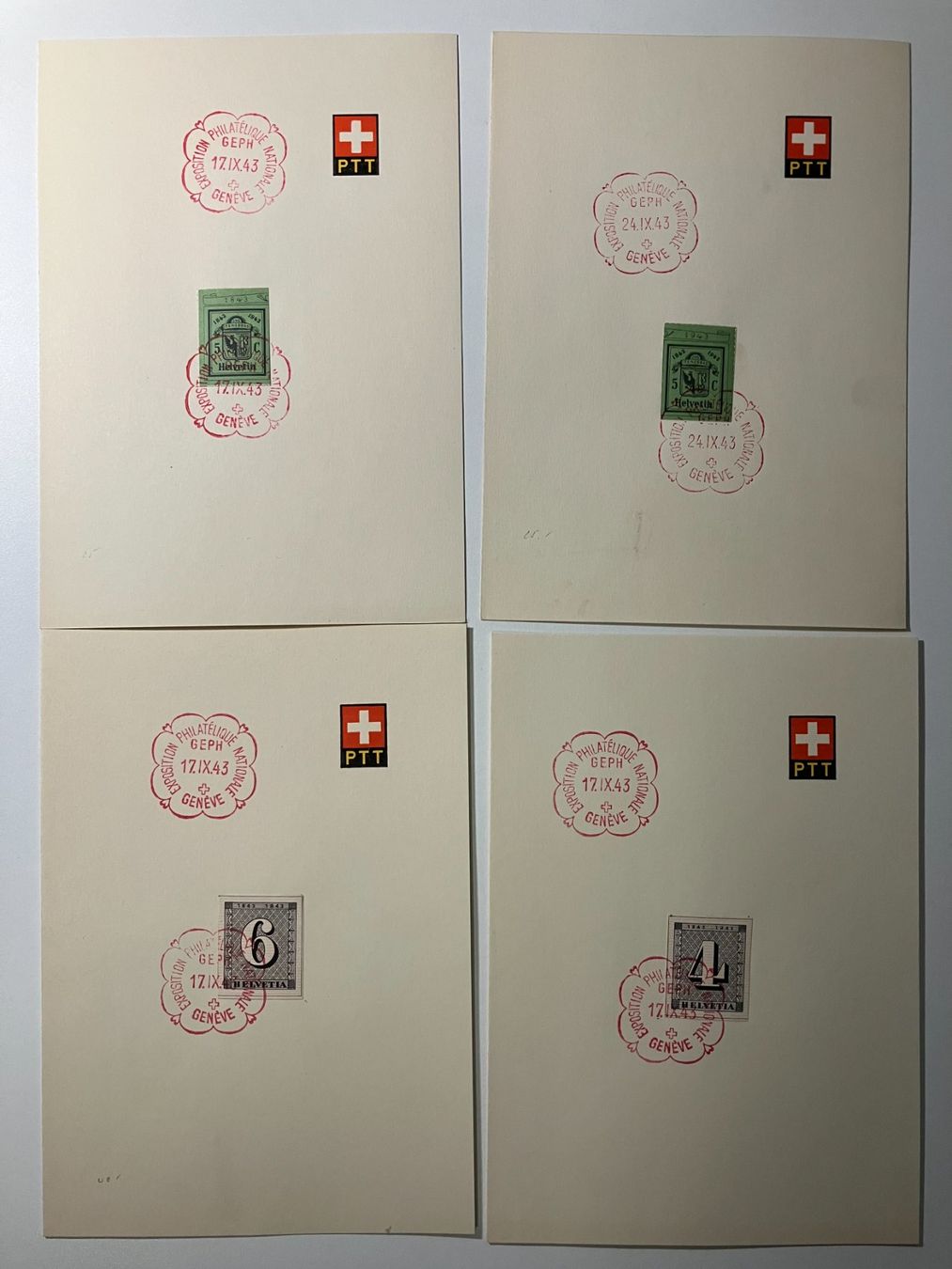 Tutti i francobolli: Blockausschnitte, Kat. W12+13, W17 L+R, KP 130.-- – Usato da Würenlos venduto da Eulenpostuhu