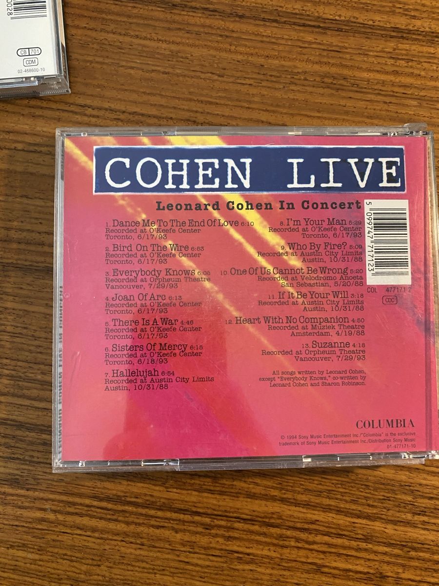 CD: Leonard Cohen Live CD – Usato da Rüschlikon venduto da Granulat204 2