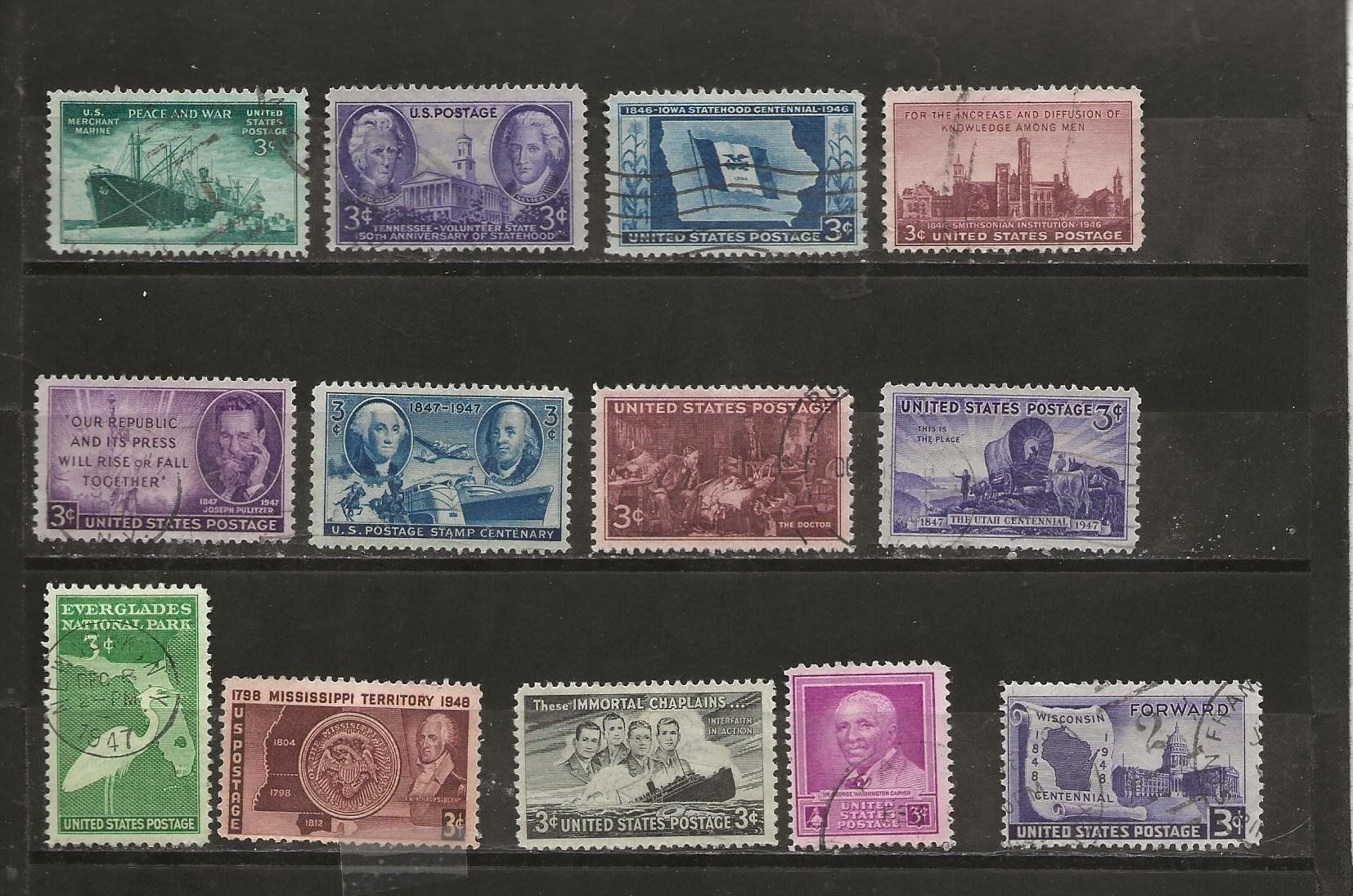 Alle Briefmarken: USA 1946 .... – Gebraucht aus Sion von PierreP01