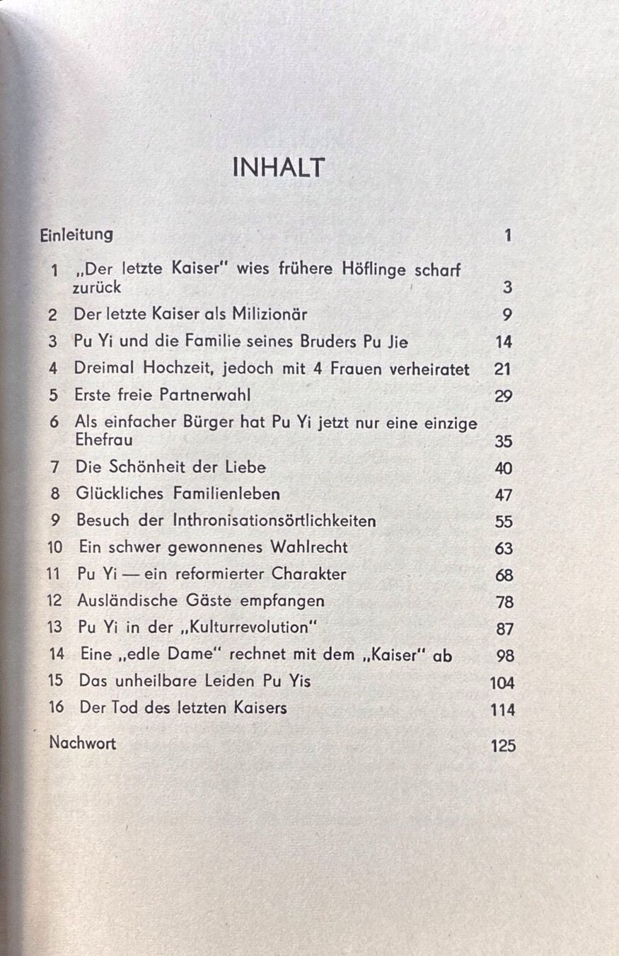 Bücher: Chinas letzter Kaiser als einfacher Bürg – Neu (gemäss Beschreibung) aus Sarnen von Livres 7