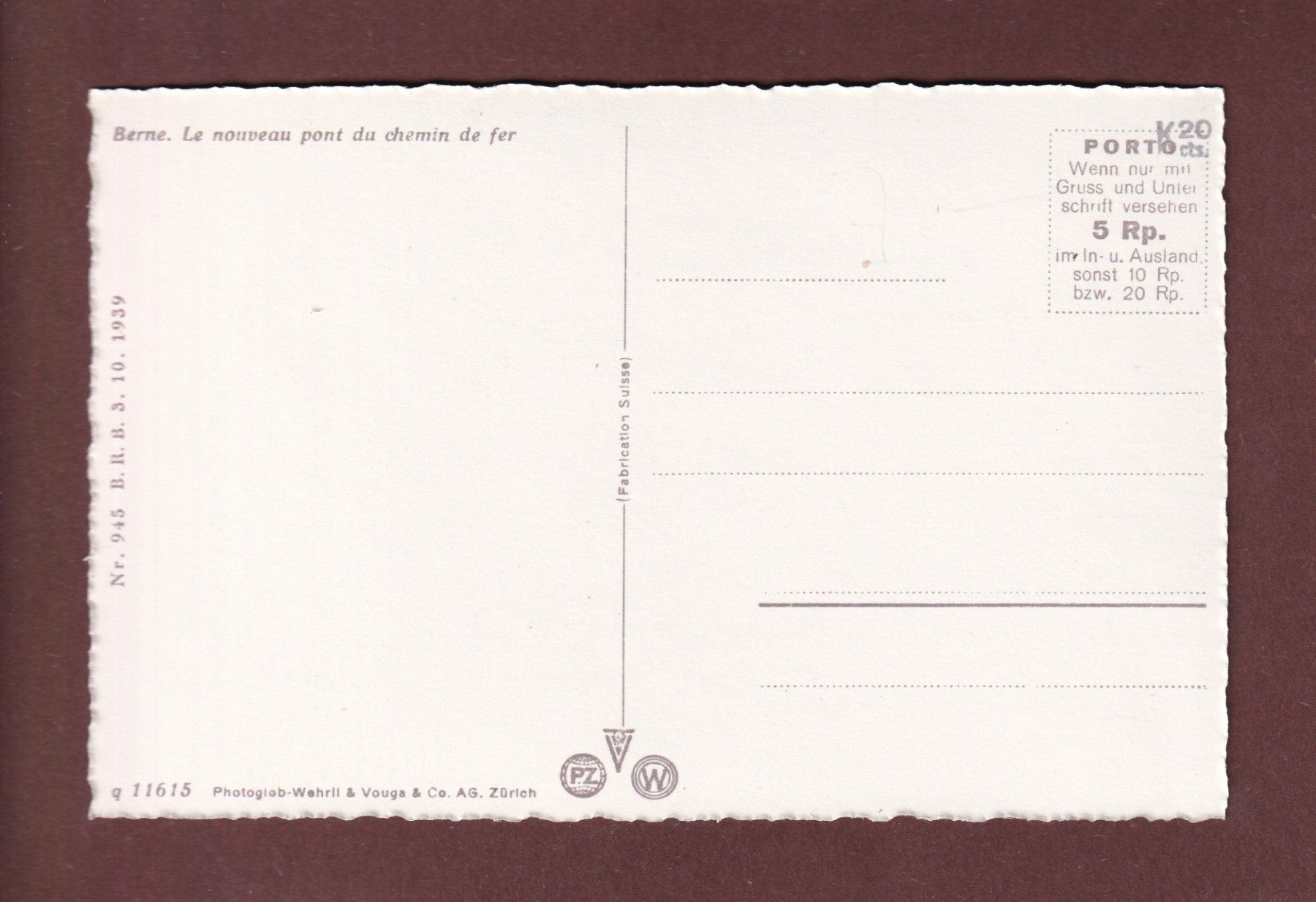 Cartoline postali: BERN - Neue Eisenbahnbrücke – Usato da Pully venduto da nicecards-shop 1