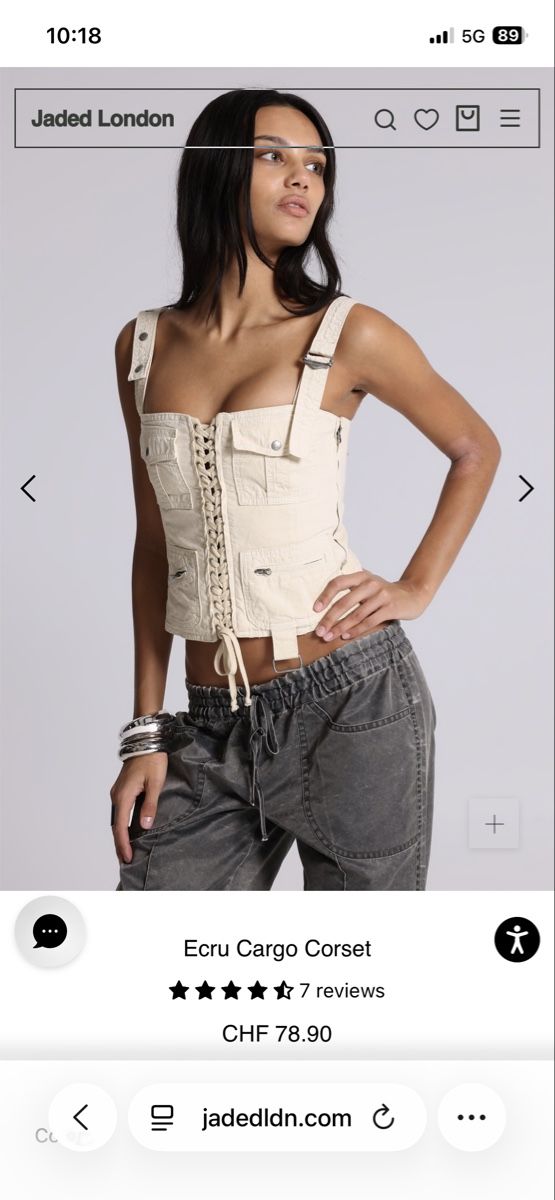 Top: Jaded London Cargo Corset – Nuovo e nell'imballaggio originale da Zürich venduto da luc_2yzg