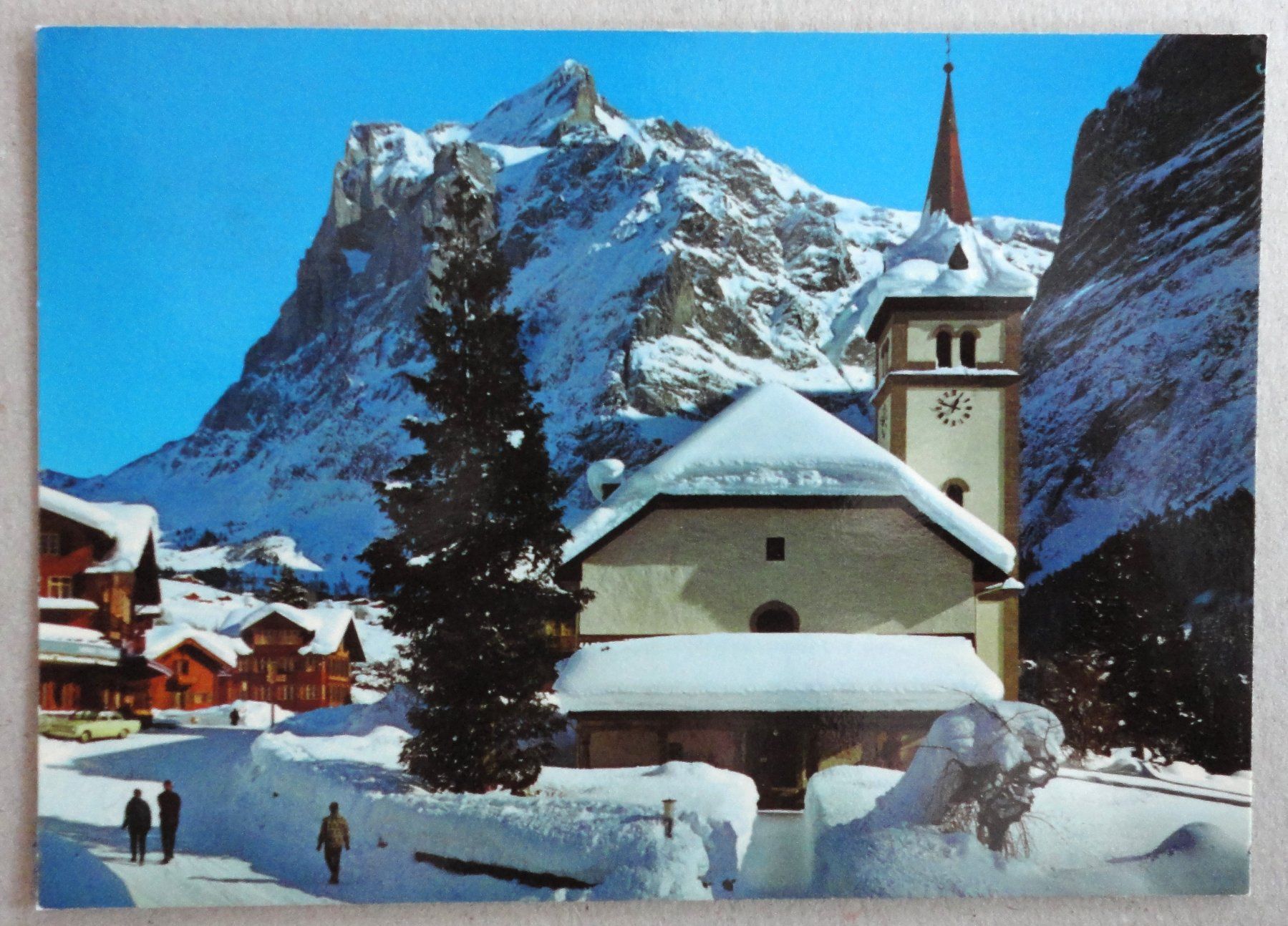 Ansichtskarten: Grindelwald, Kirche, Wetterhorn – Gebraucht aus Fétigny von Billy2miny