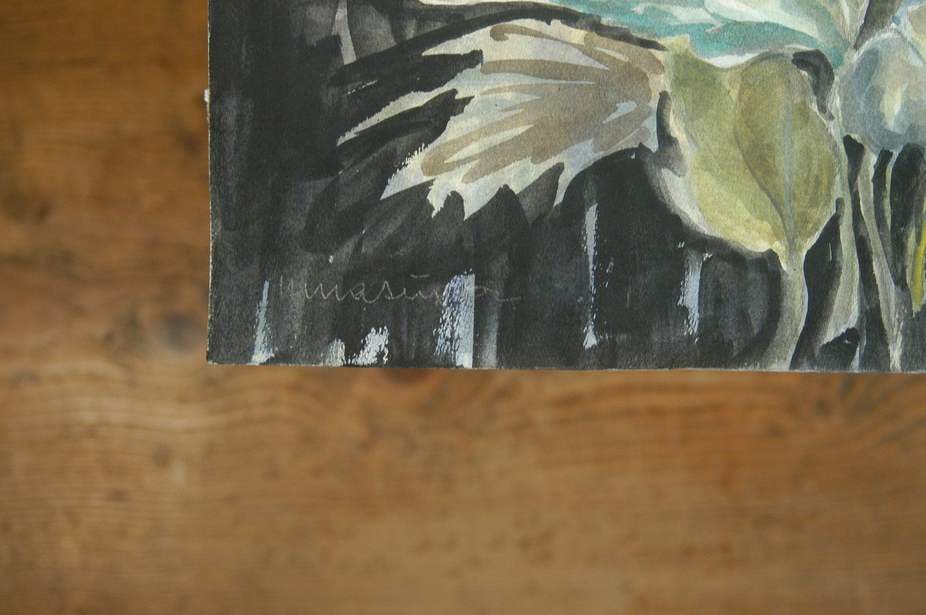 Dipinti: Blumenstilleben Aquarell 33 x 69 cm – Usato da Herisau venduto da Wisen 1