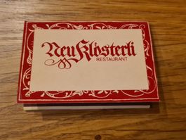 Zündhölzer Neu Klösterli Restaurant, Zürichbergstr. 231, ZH