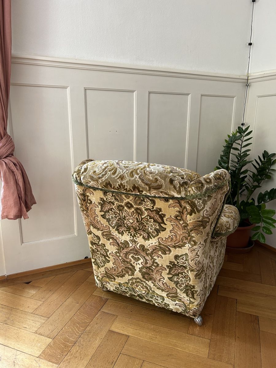 Sessel: Sessel mit Rollen und Muster, gebraucht ca. 75x90x85cm – Gebraucht aus Zürich von loooovis 3