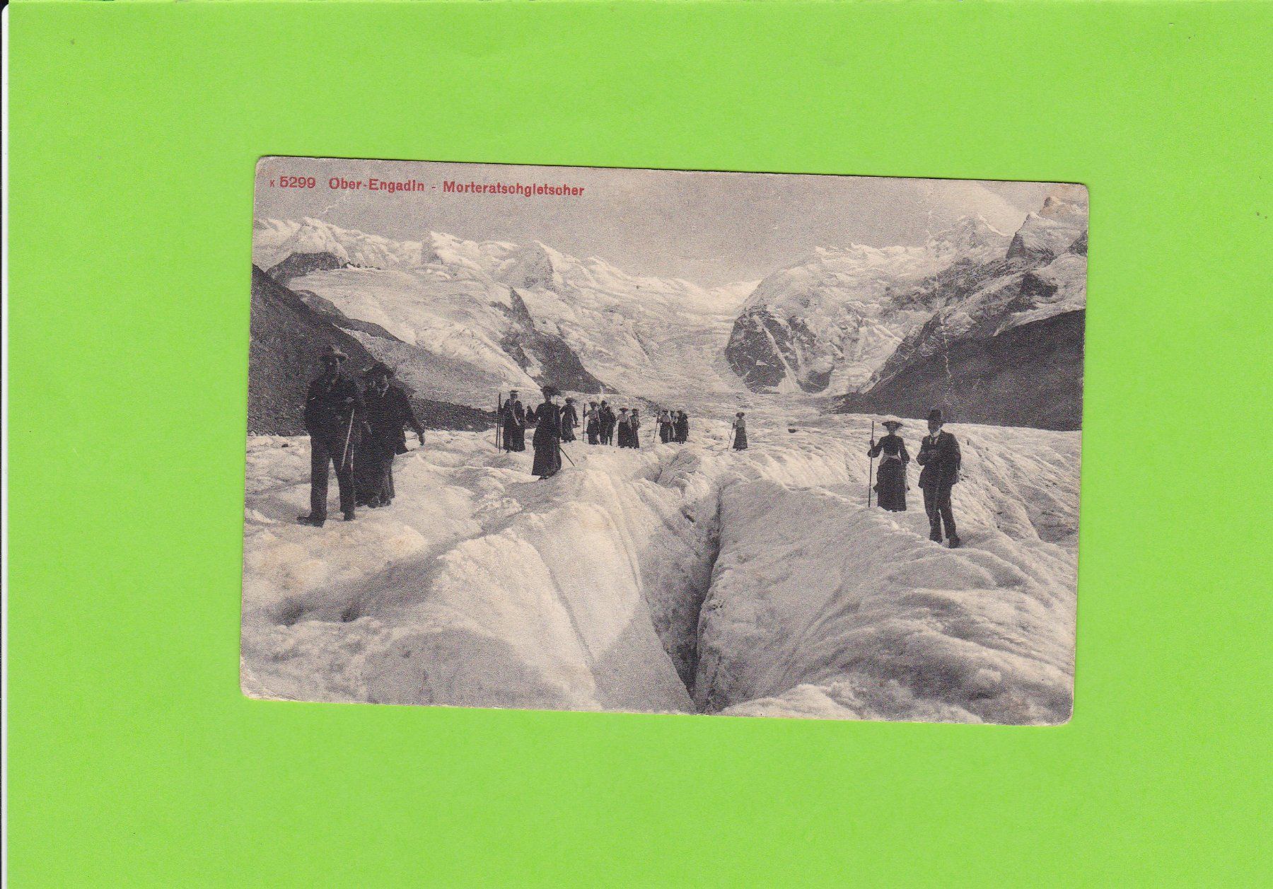 Cartoline postali: Morteratschgletscher-Wanderer – Usato da St. Peterzell venduto da neckertal