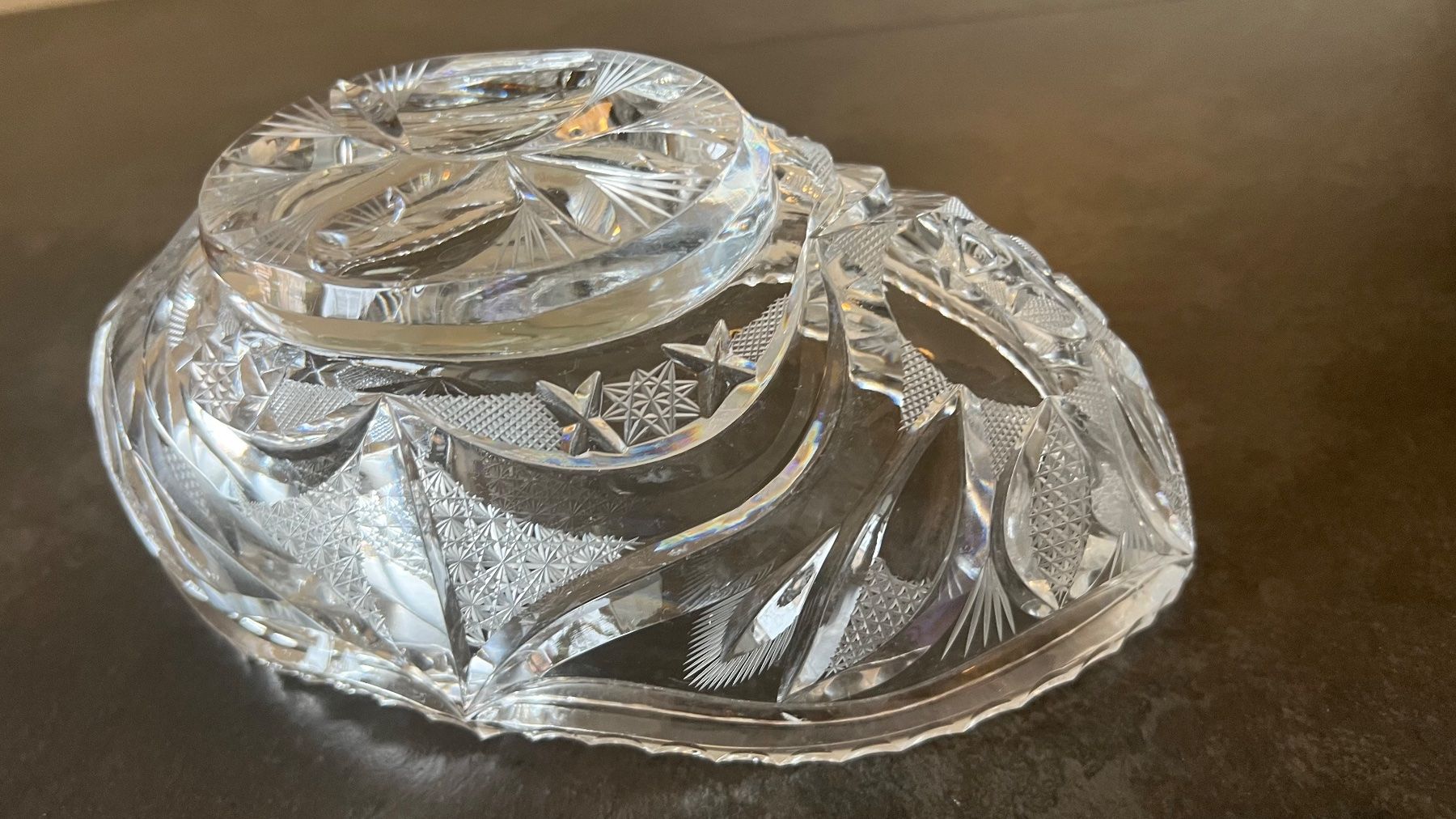 Vasi & Recipienti: Centre de table en cristal ancienne ciselée rare – Usato da Nyon venduto da stylevintage79 5