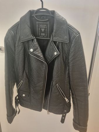 Veste en cuir Guess - style motard - noire - taille M
