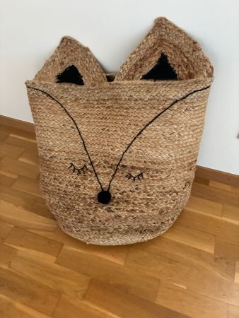 Panier de Rangement Renard en Jute, Idéal pour Enfants!