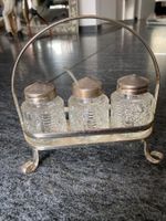 Vintage Gewürz Set, Glas/ Silber, 3-teilig