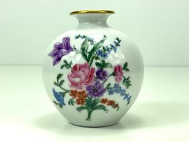 ROYAL CERAMICS Japan Porzellan Vase Blumendekor Goldrand