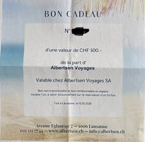 Bon de 500.- chez Albertsen Voyages