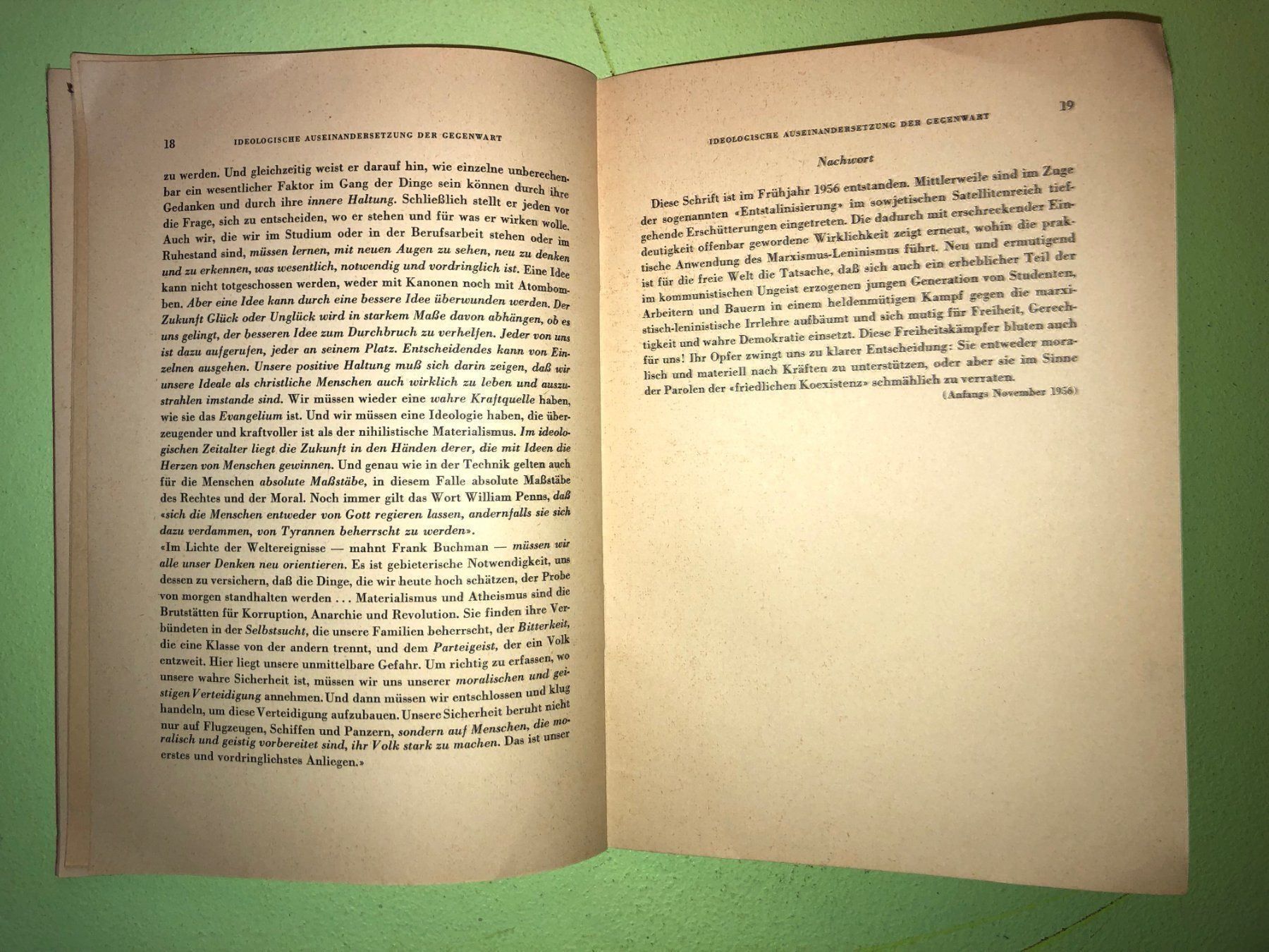 Bücher: Buchmann: Ideolog. Auseinandersetzungen d. Gegenwart 1956 – Gebraucht aus Zürich von allp 6