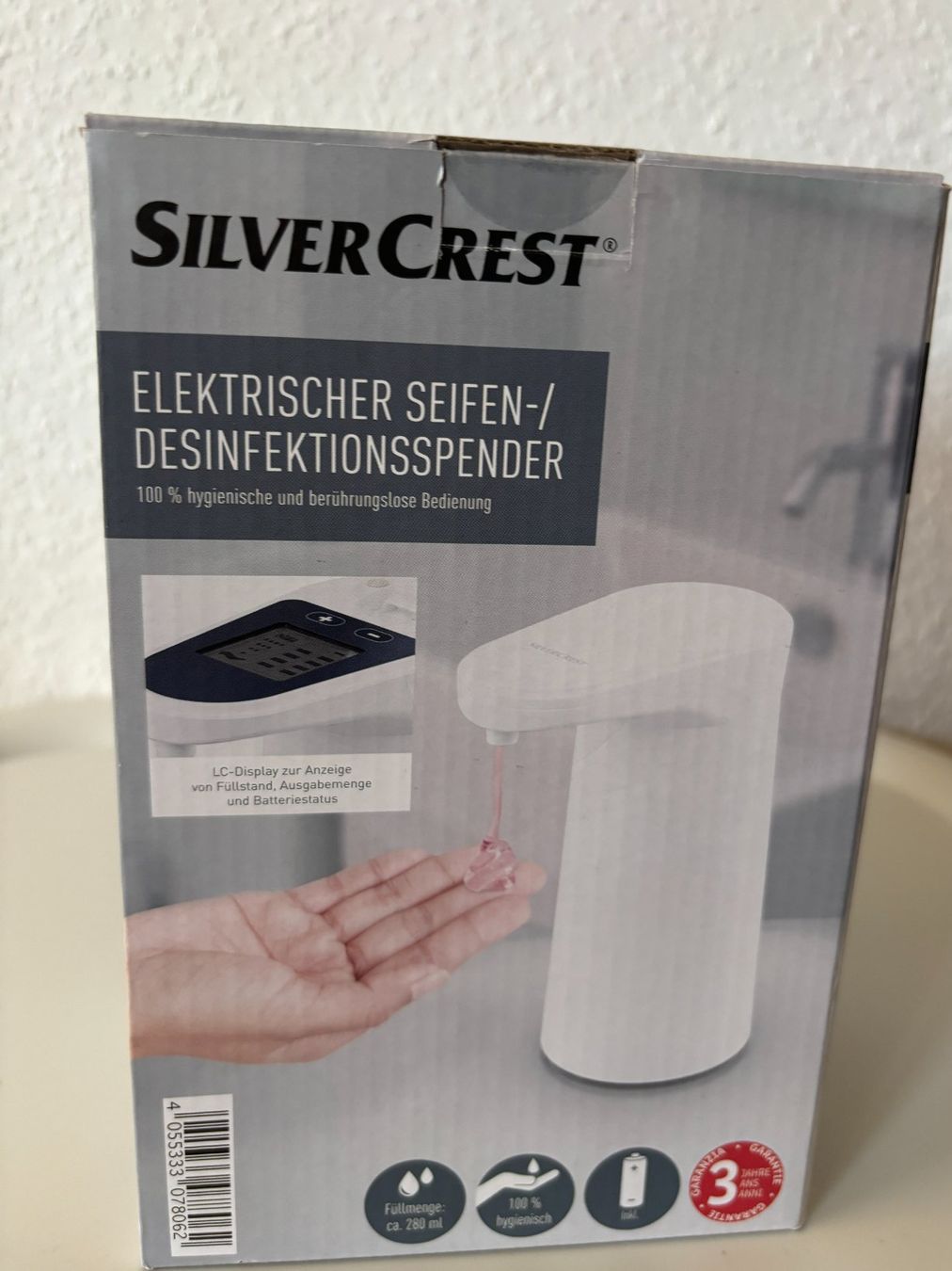 Portasapone: ELEKTRISCHER SEIFEN-/DESINFEKTIONSSPENDER Nr.9 – Nuovo e nell'imballaggio originale da Wallisellen venduto da AS.TZ. 1