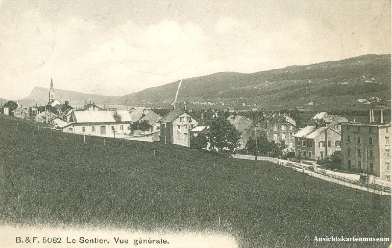 Cartoline postali: Le Sentier - Vue générale + 1912 – Usato da Emmenbrücke venduto da teestube