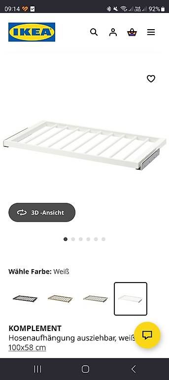 Armadi: IKEA Schrank KOMPLEMENT Hosenaufhängung  – Usato da Necker venduto da chr_8kp9