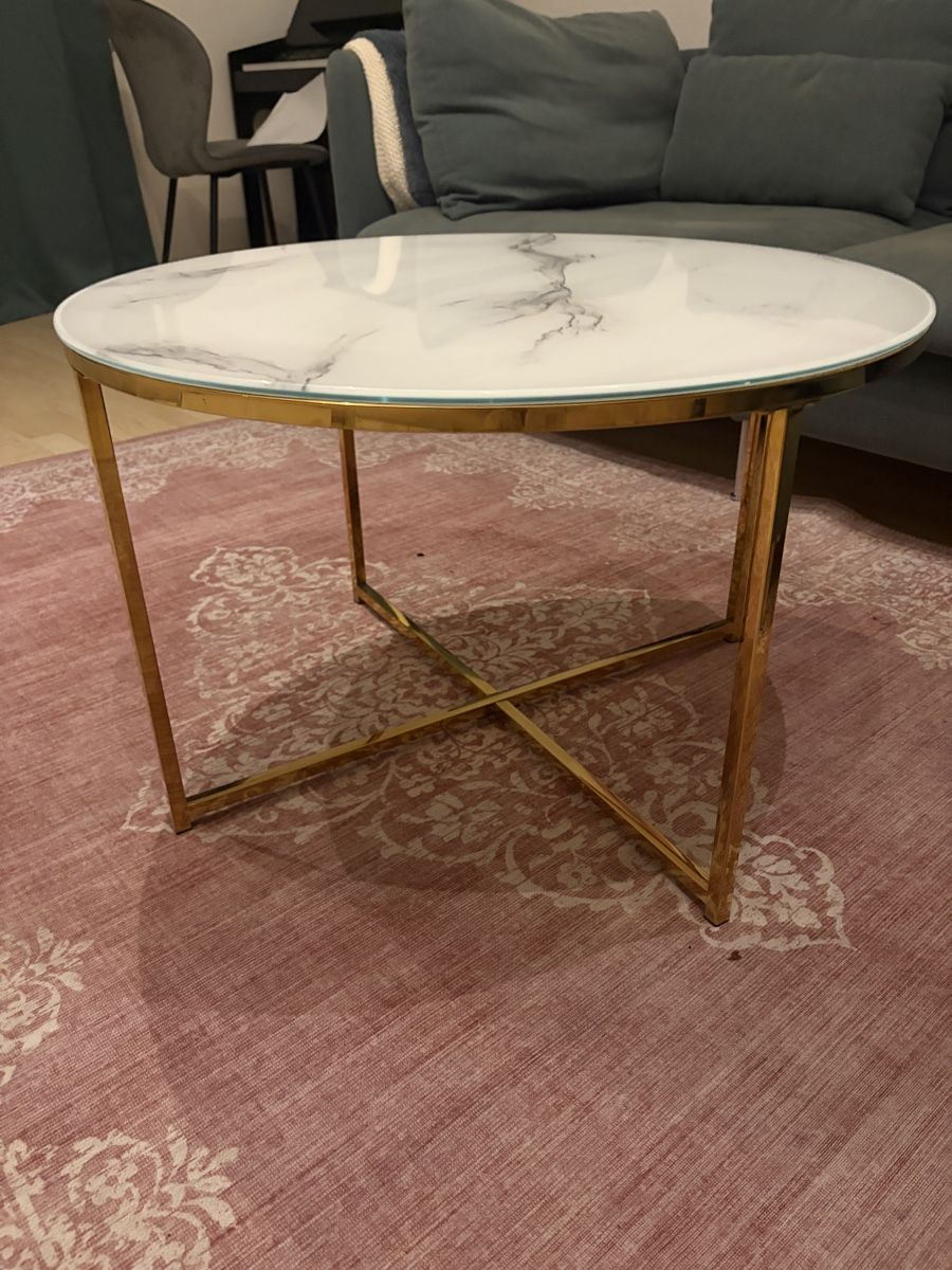 Beliani Tavoli: Couchtisch Marmor-Optik / Gold mit Sicherheitsglas – Usato da Winterthur venduto da mel_56mf 2