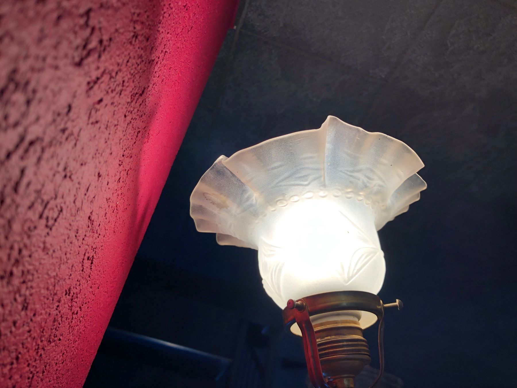 Kronleuchter & Deckenlampen: Jugendstil Deckenlampe / Wandlampe antik mit Messingmontur – Gebraucht aus Büsserach von Urkundenflora 4