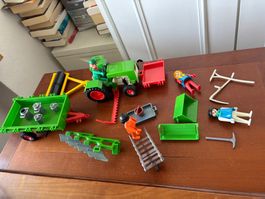 Playmobil vintage Traktor mit Anhänger 3500 (1978) + Zubehör