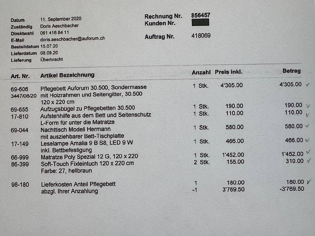 Letti: Pflegebett Auforum - 120cm x 220cm – Usato da Zürich venduto da Peyracket 3