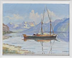 Gaston Robert PEITREQUIN (1915-1990) - Ölgemälde Lac Leman