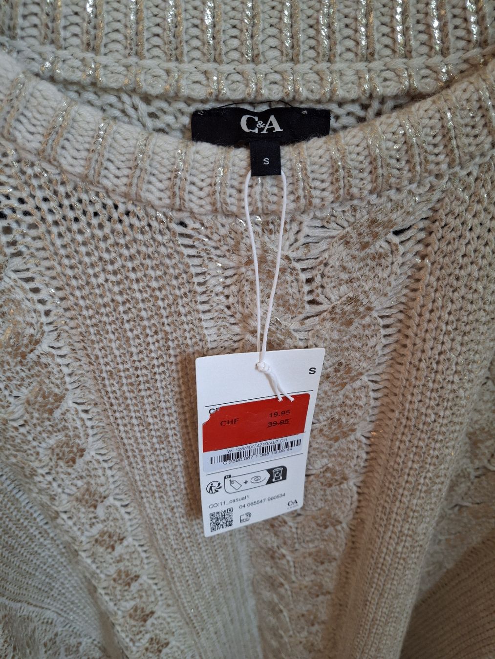 C&A Maglioni & Felpe: Pull en grosses mailles doré S – Nuovo e nell'imballaggio originale da Lausanne venduto da Cognitia 1