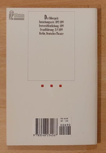 Bücher: Gerhart Hauptmann - Der Biberpelz - Ullstein TB – Gebraucht aus Ebikon von henry76 1