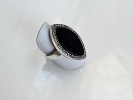 Silberring mit Onyx Grösse 54