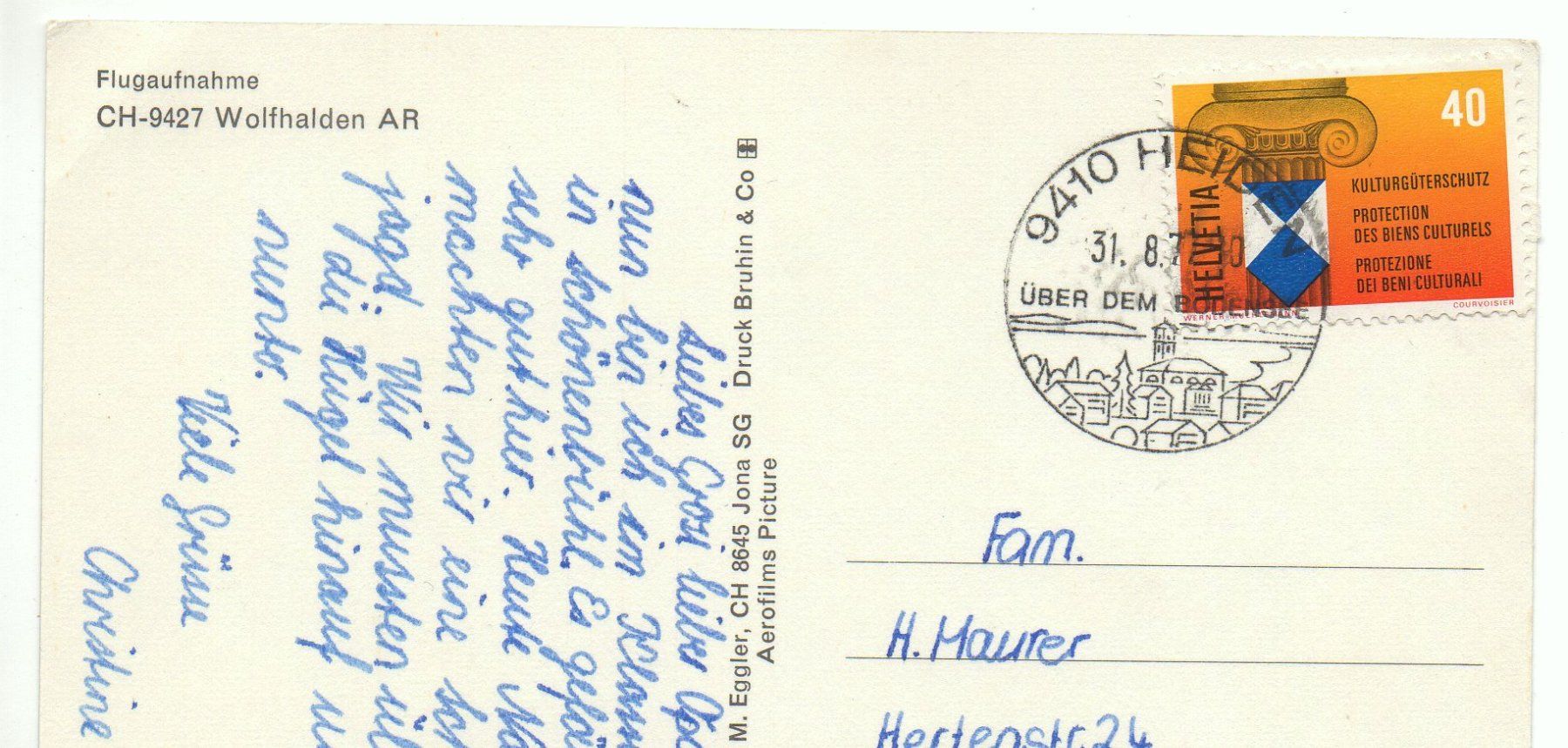 Cartoline postali: WOLFHALDEN Flugaufnahme – Usato da Jona venduto da philajona 1