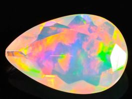 1 kts Feuer Opal Regenbogen Pear Cabochon Opale Ethiopie