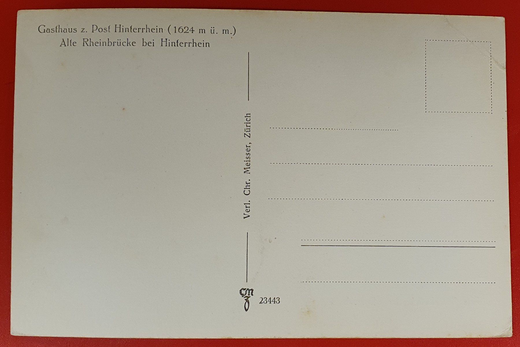 Ansichtskarten: Alte Rheinbrücke bei Hinterrhein – Gebraucht aus Kreuzlingen von Rschweiz1 1