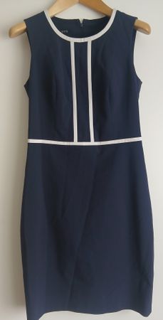DiKa Navy Elegante Office Dress, Size 38 (EUR 6 US).