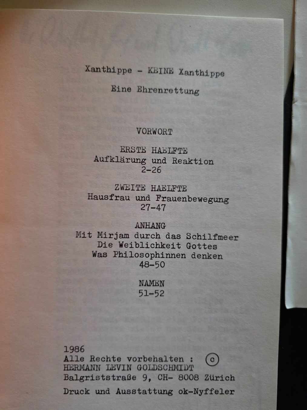 Libri: Xanthippe keine Xanthippe Ehren - Levin Goldschmidt  - 1986 – Usato da Walterswil BE venduto da Lonitti 1