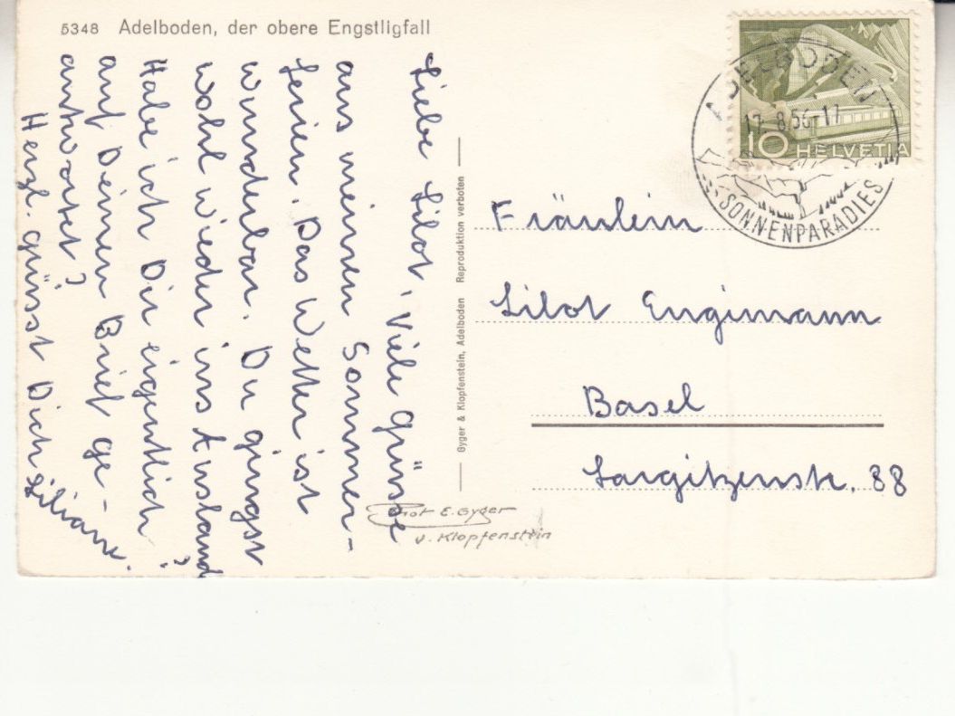 Ansichtskarten: Adelboden Engstligfall 1956 – Gebraucht aus Bürglen TG von StampGraf 1