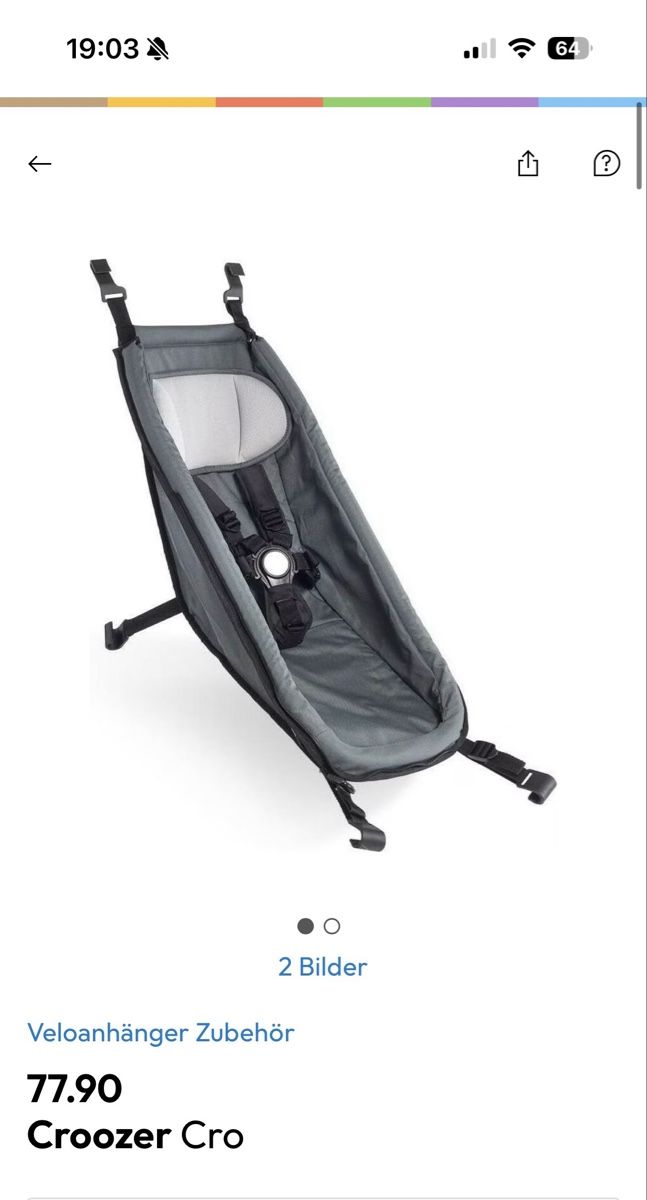 Hamac: Croozer Babysitz Kinderanhänger – D'occasion à Uhwiesen par FehrN 8