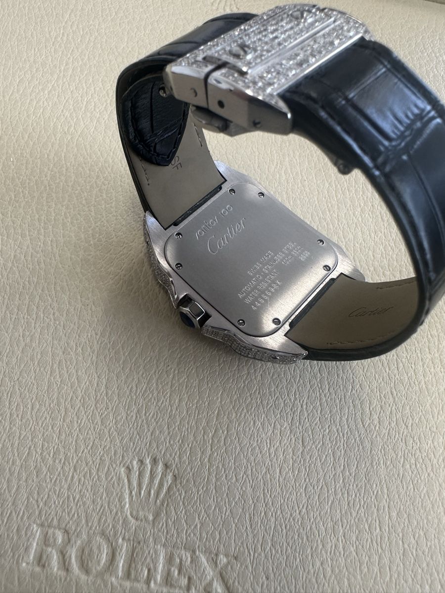 Cartier Orologi: Cartier Santos Iced Out – Usato da Winterthur venduto da senn-ismaili 4