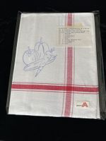 1 Vintage Geschirrtuch Halbleinen 60x60 Stickvorlage Gemüse