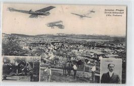 Schöne alte OFFIZIELLE Flug-Postkarte Dübendorf 1912