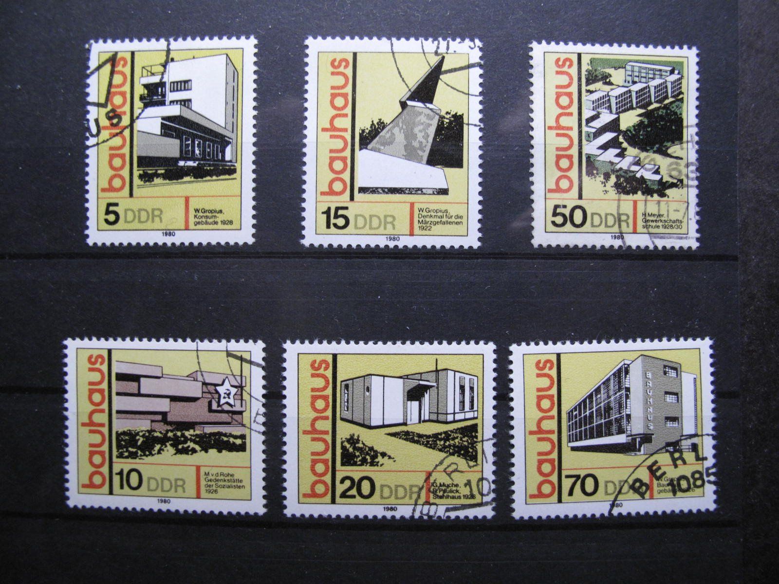 Tutti i francobolli: DDR 1980 Bauhaus Stil gest. – Usato da Wil SG venduto da fva01