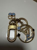Louis Vuitton Anhänger Schlüsselanhänger Gold Blau Neuwertig