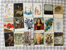 18 AK ungelaufene Kunstkarten