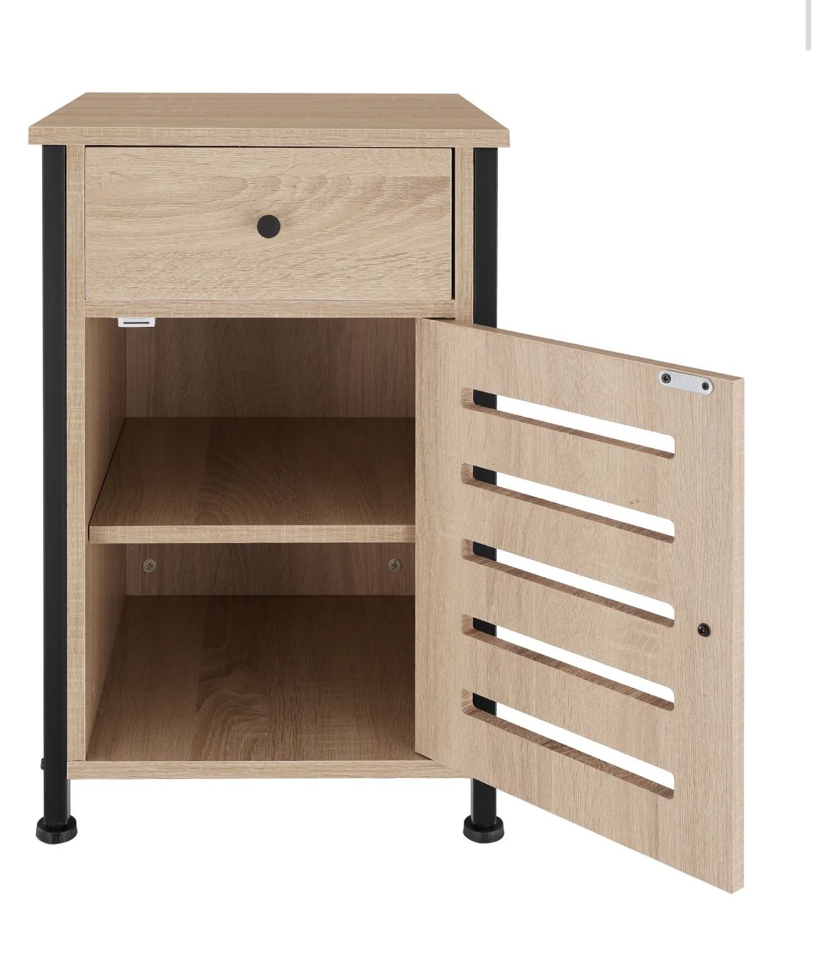 Comodini: neuer Nachttisch Industrial Holz hell, Eiche Sonoma – Nuovo e nell'imballaggio originale da Necker venduto da liq24 1