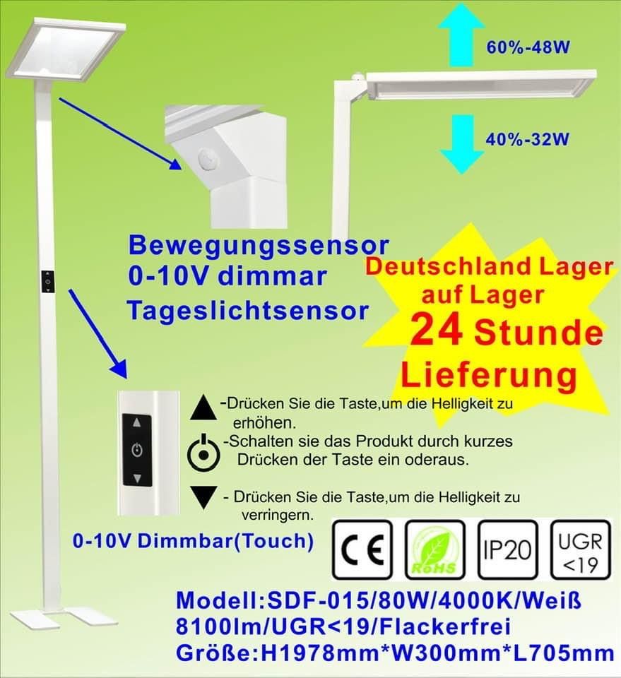 Lampes: LED Büro Stehlampe mit Sensor – Neuf avec emballage d'origine à Locarno par Businesstrading 1
