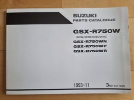 Suzuki GSX-R750W Teilekatalog 1993, Top Zustand!
