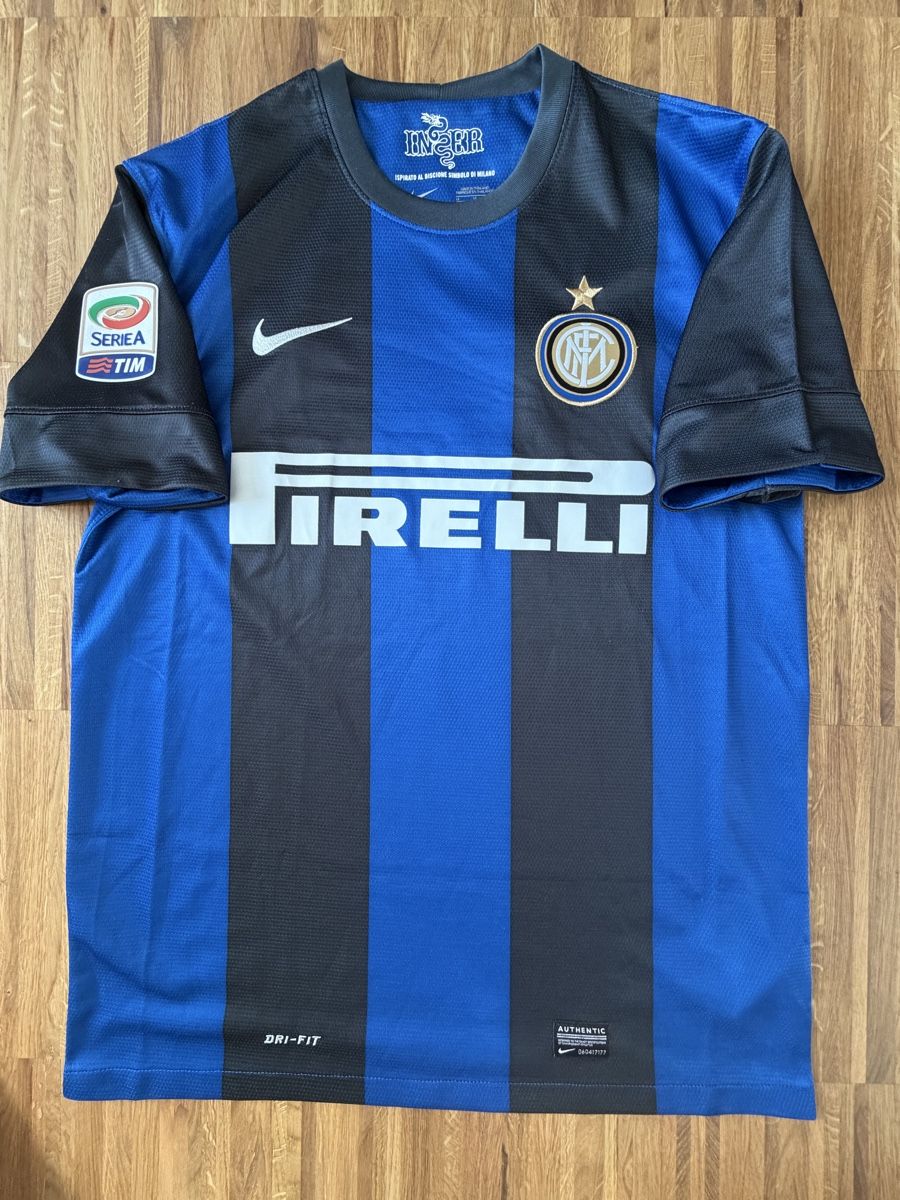 Nike Canottiere & Pantaloni: Original Zanetti Inter Milan 2012/13 Trikot M – Usato da Burgdorf venduto da Shirtsy 1
